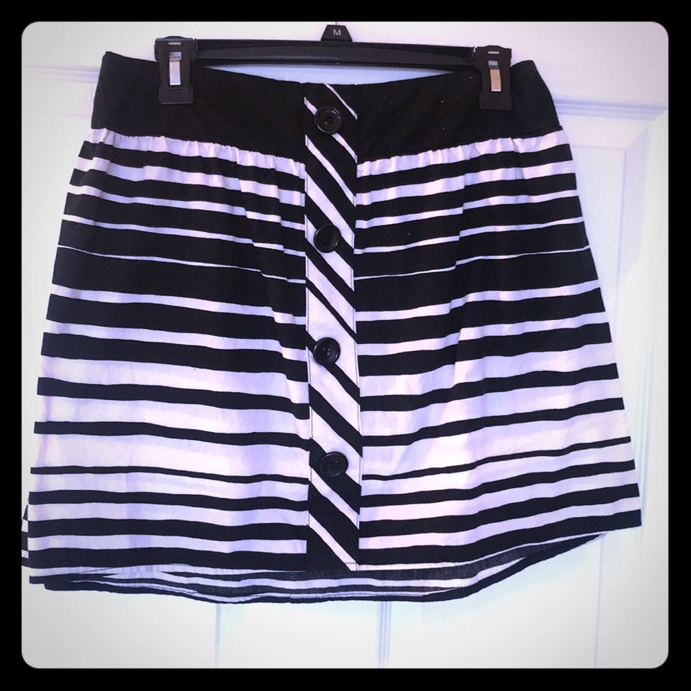 Black and white striped skirt